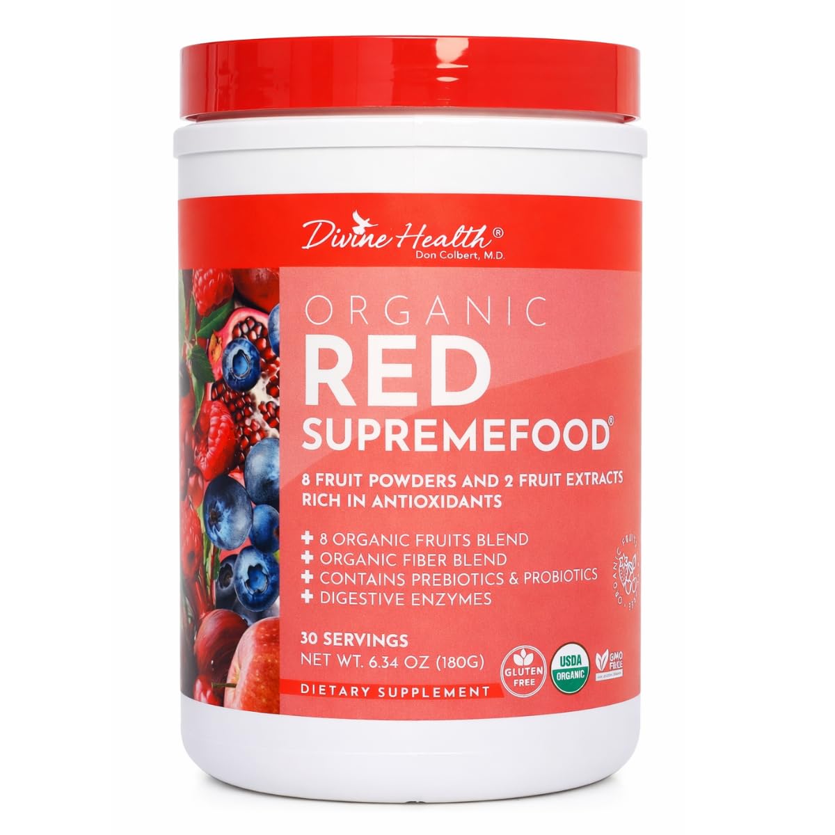 Divine Health Dr. Colbert Organic Red Supremefood Powder 30 Day Supply