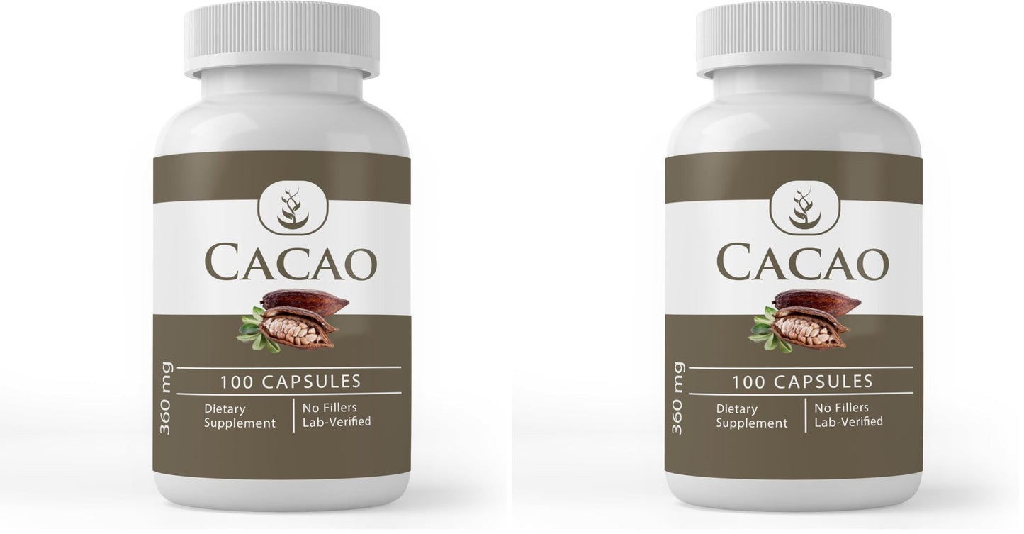Pure Organic Ingredients Cacao Capsules, 200 Count