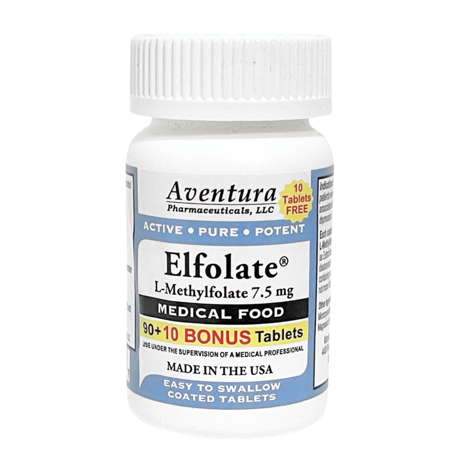 ELFOLATE L-Methylfolate 7.5 mg Tablets - 100 Tablets