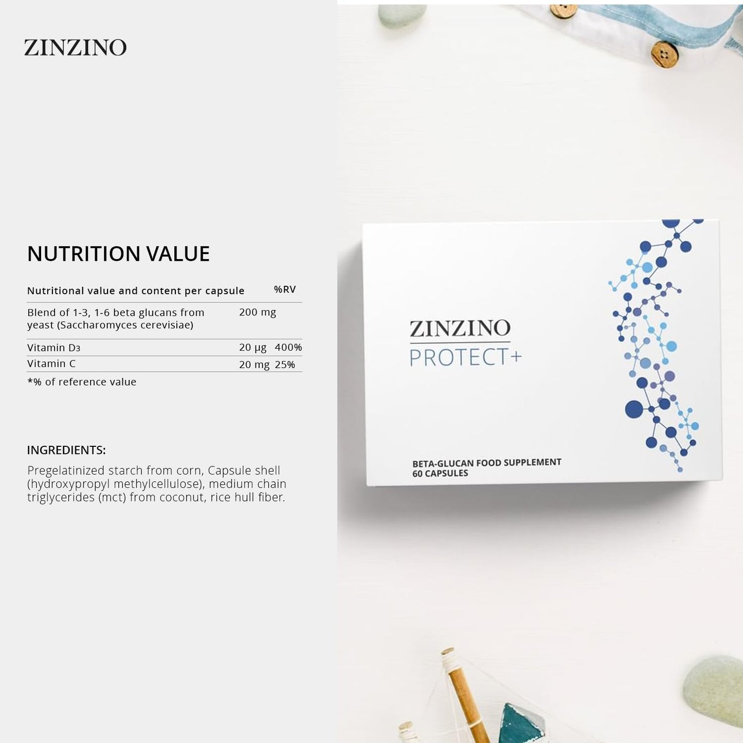 Zinzino Protect+ Immune Support 60 Capsules