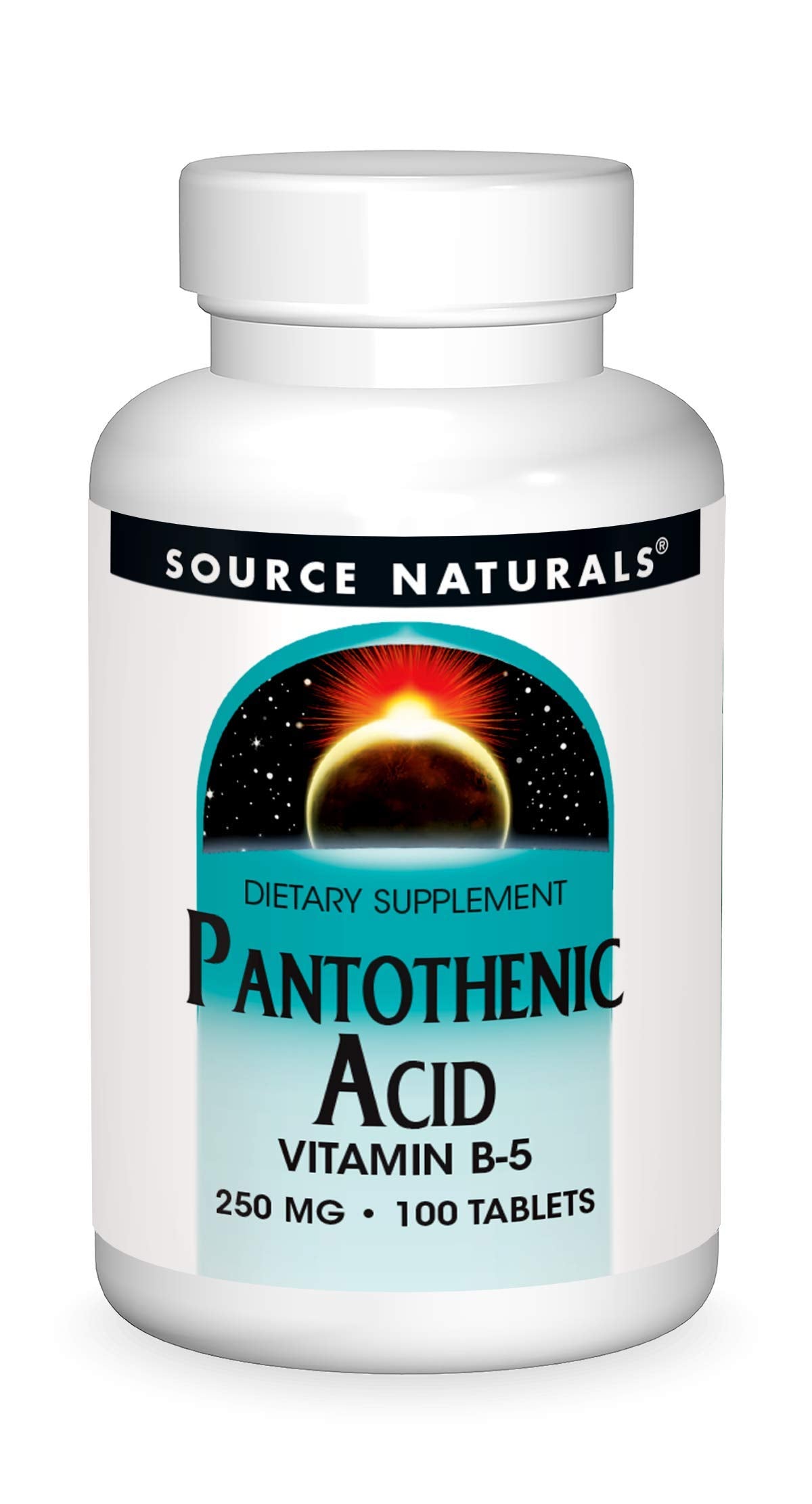 Source Naturals Pantothenic Acid 250 mg Vitamin B-5 Dietary Supplement Tablets, 100 Count