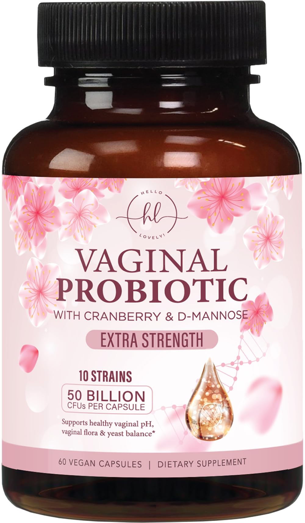 Hello Lovely! Vaginal Probiotics for Women Capsules, 60 Count