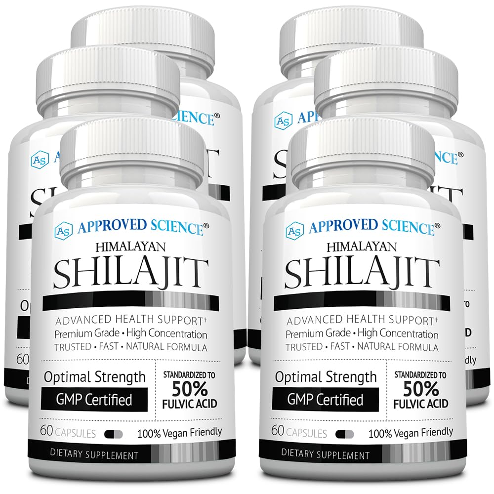 Approved Science Himalayan Shilajit 1000mg Serving, 50% Fulvic Acid, 30:1 Extract - High-Potency Shilajit Supplement - Third-Party Tested, 360 Capsules