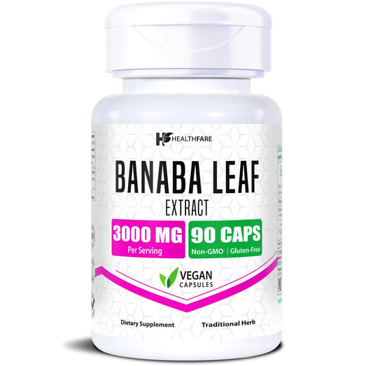 Healthfare Banaba Leaf Extract Capsules 3000mg, 90 Count