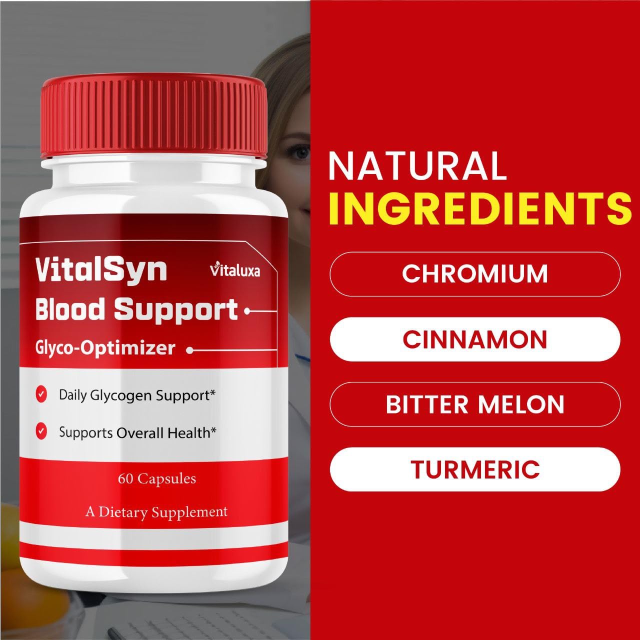 Vitaluxa Vitalsyn Blood Support Glyco Optimizer Capsules, 120 Count