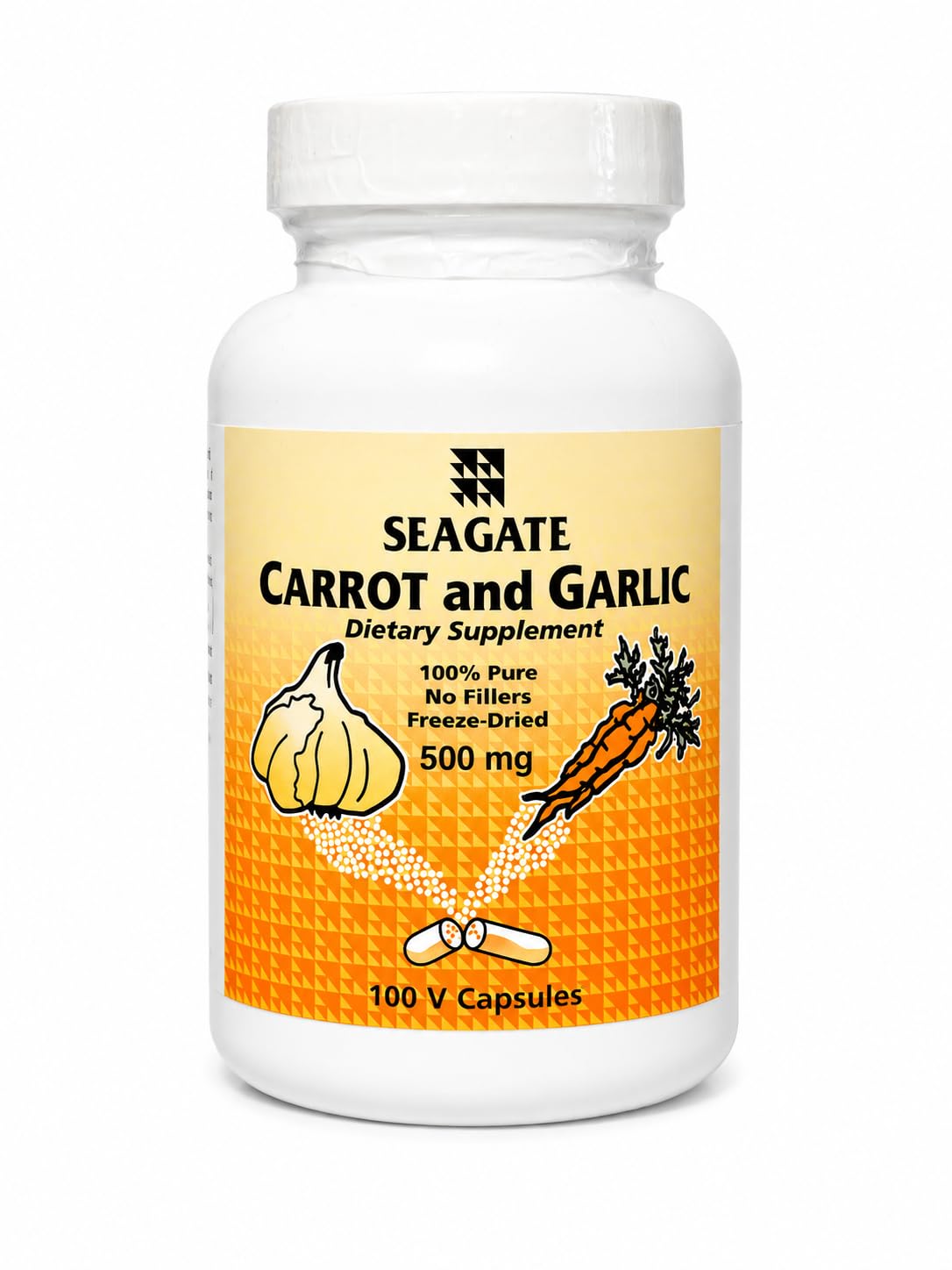 Seagate Carrot and Garlic 500mg Capsules, 100 Count
