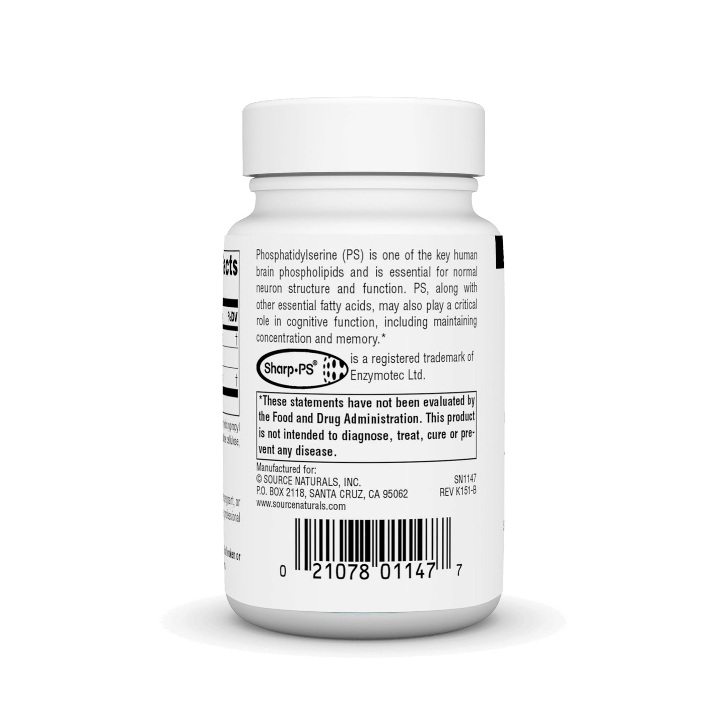 Source Naturals Phosphatidyl Serine 100 Tablets