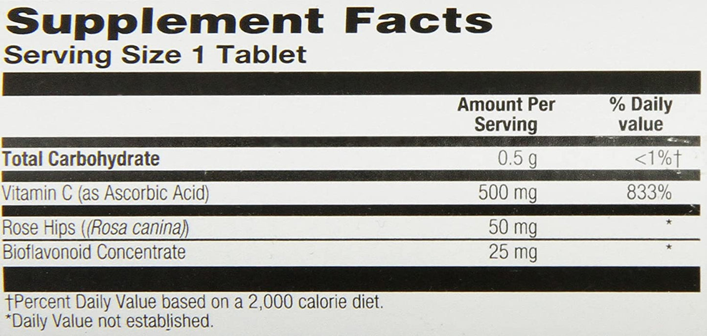KAL C-500 with RH and Bioflavonoids Sustained Release Tablets, 500 mg, 200 Tablets