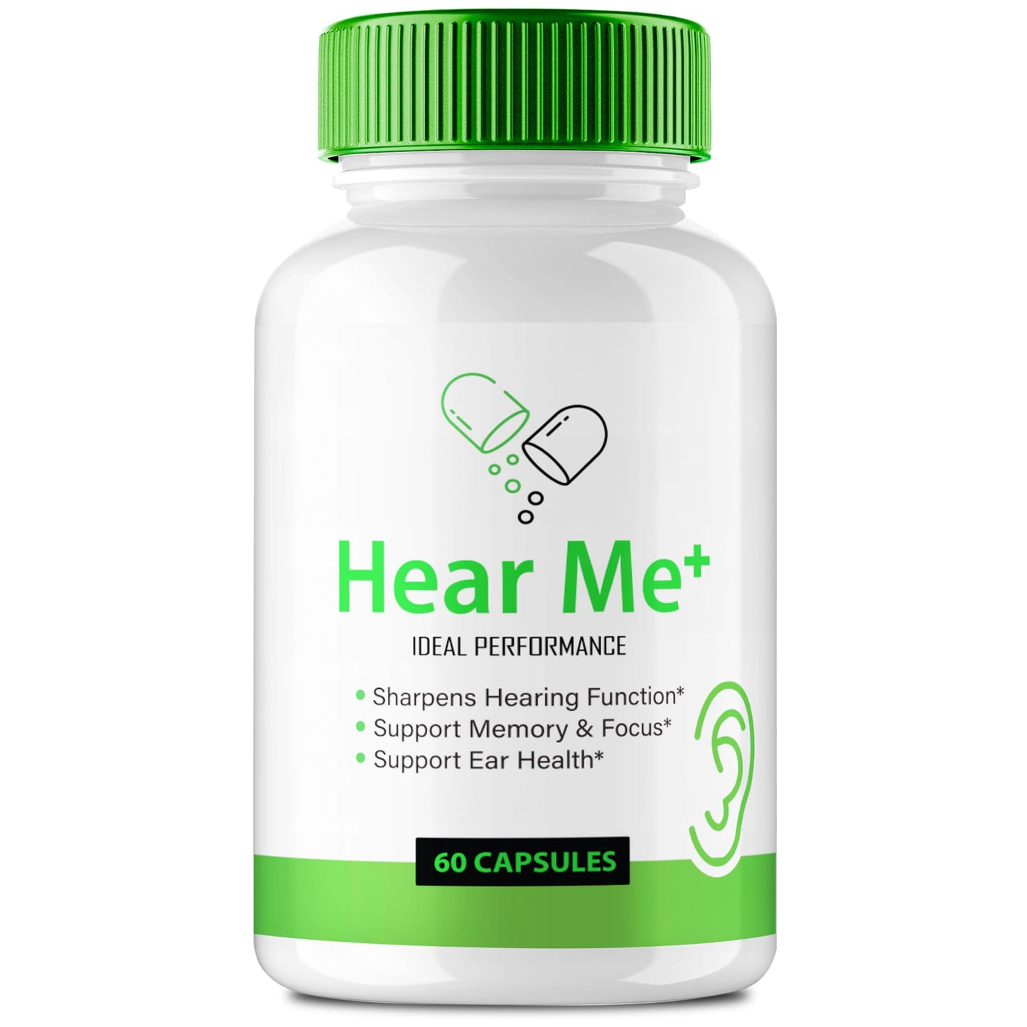 IDEAL PERFORMANCE Hear Me+ Tinnitus Relief for Ringing Ears, 60 Capsules