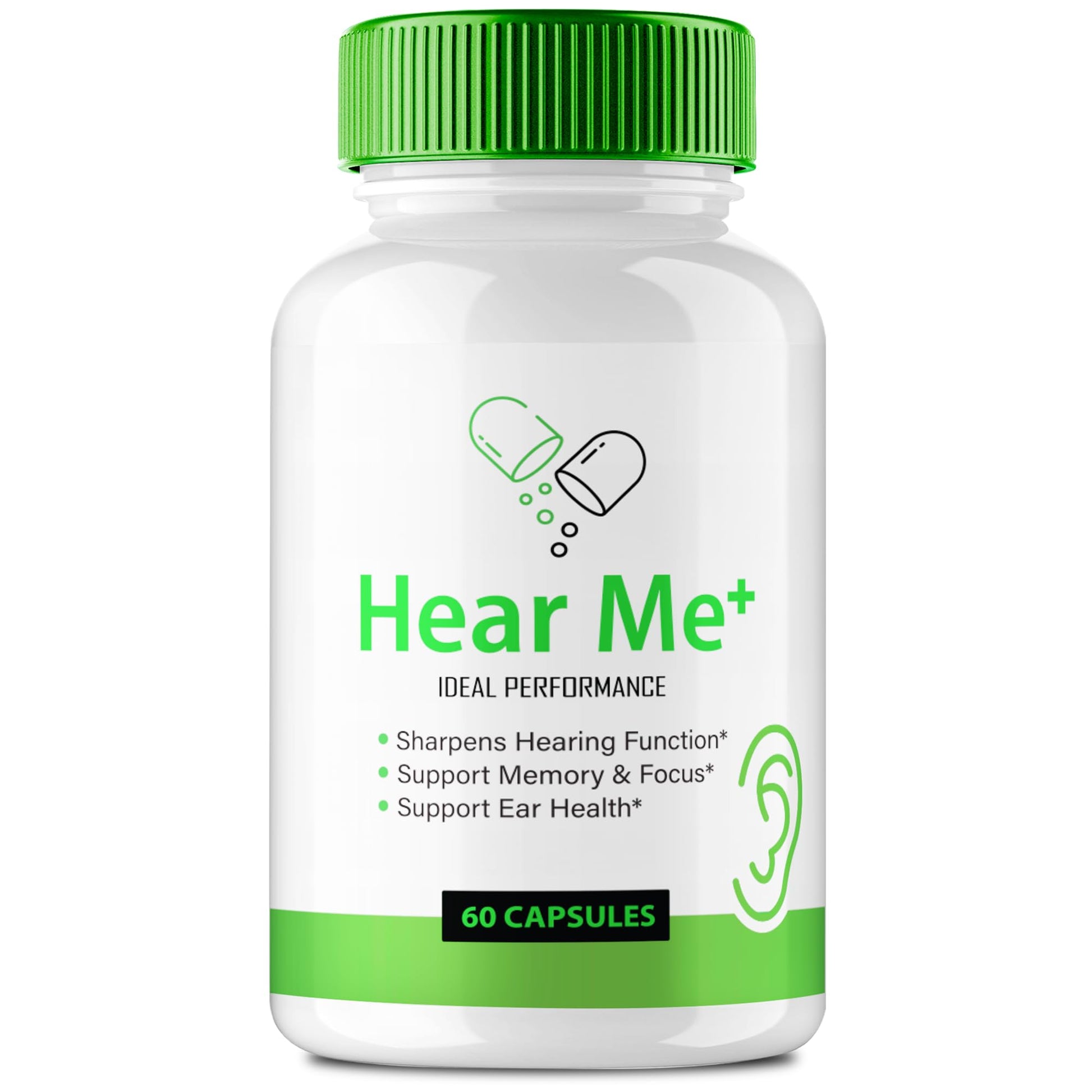 IDEAL PERFORMANCE Hear Me+ Tinnitus Relief for Ringing Ears, 60 Capsules