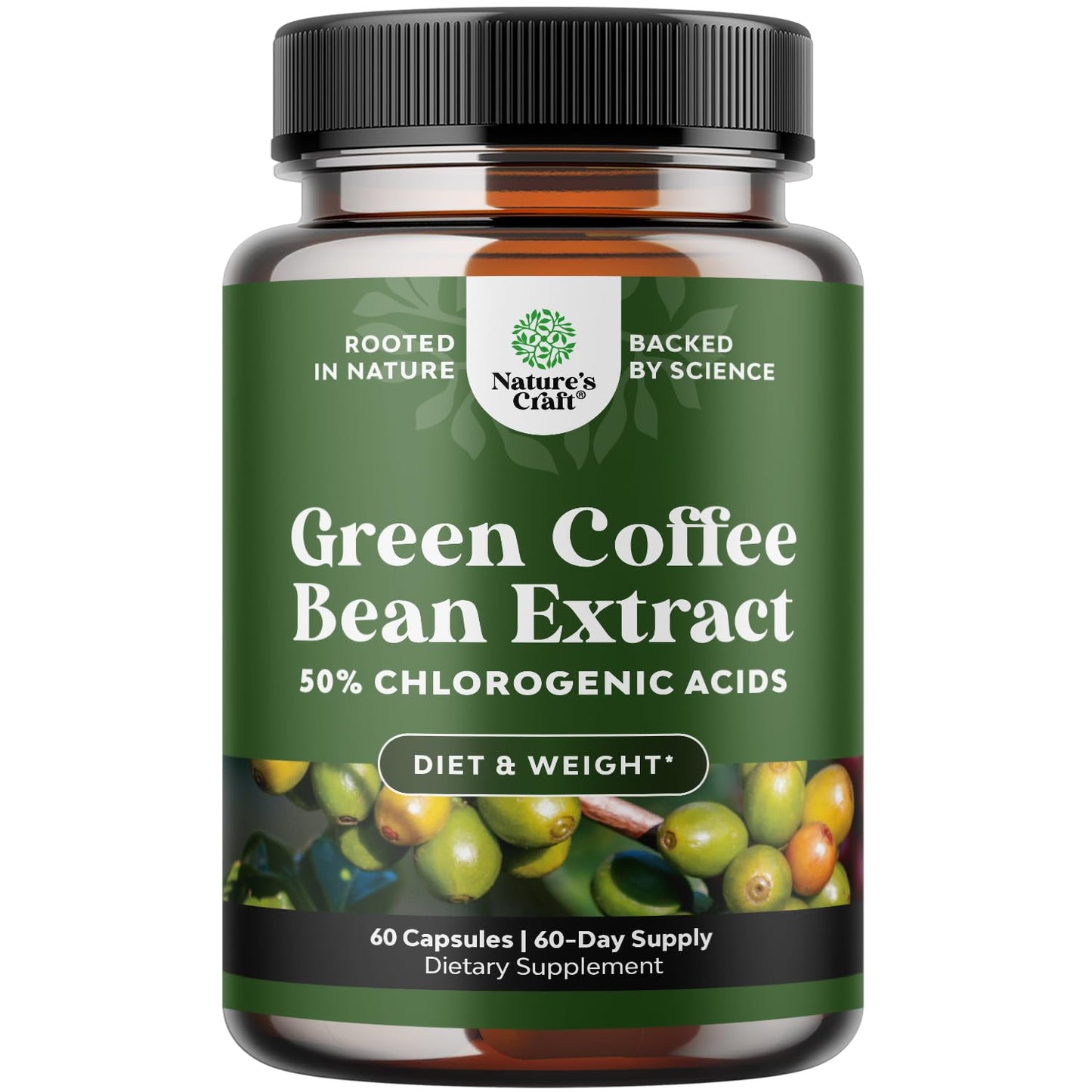 Natures Craft Pure Green Coffee Bean Extract Capsule, 60 Count