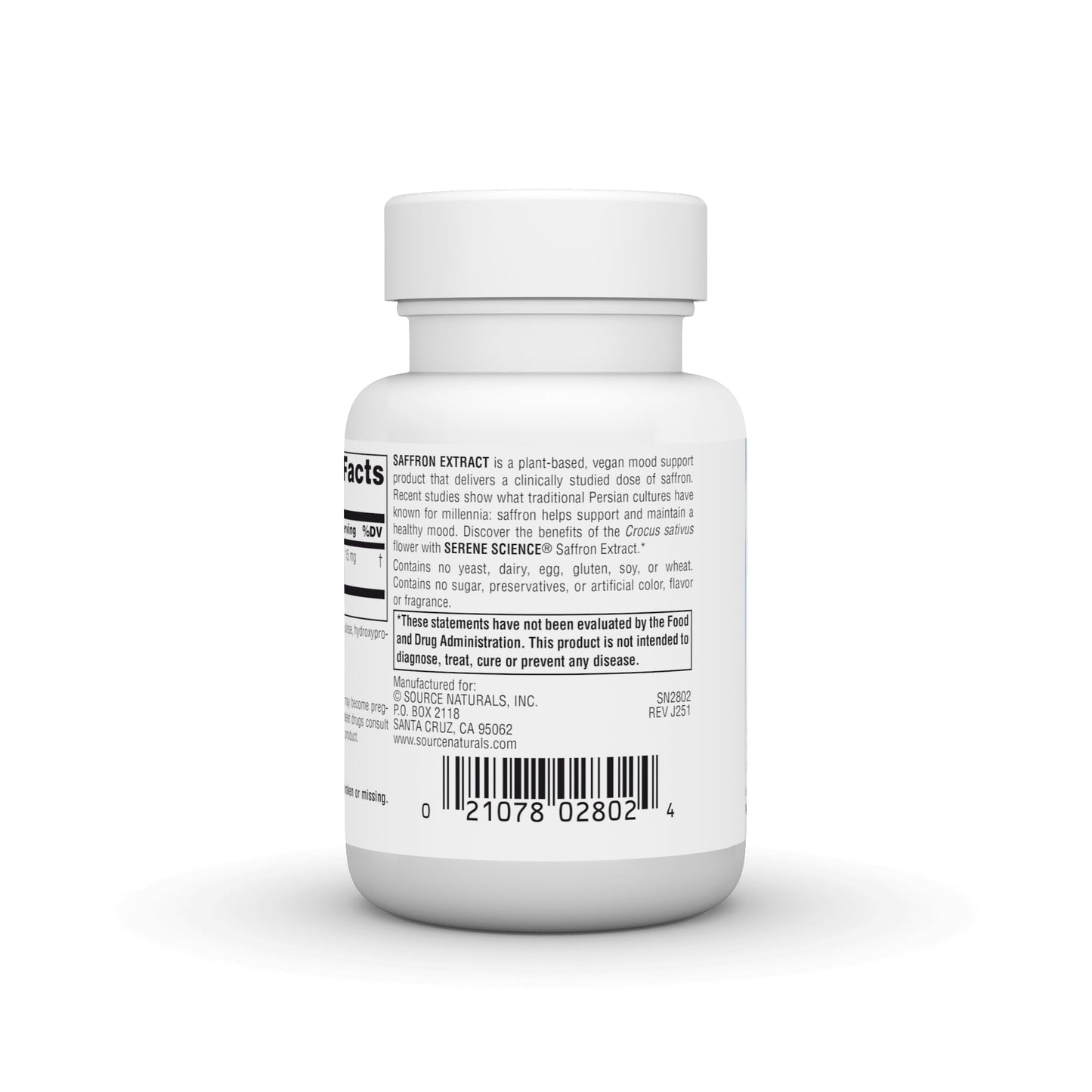 Source Naturals Serene Science Saffron Extract for Mood Support 15 mg, 60 Tablets