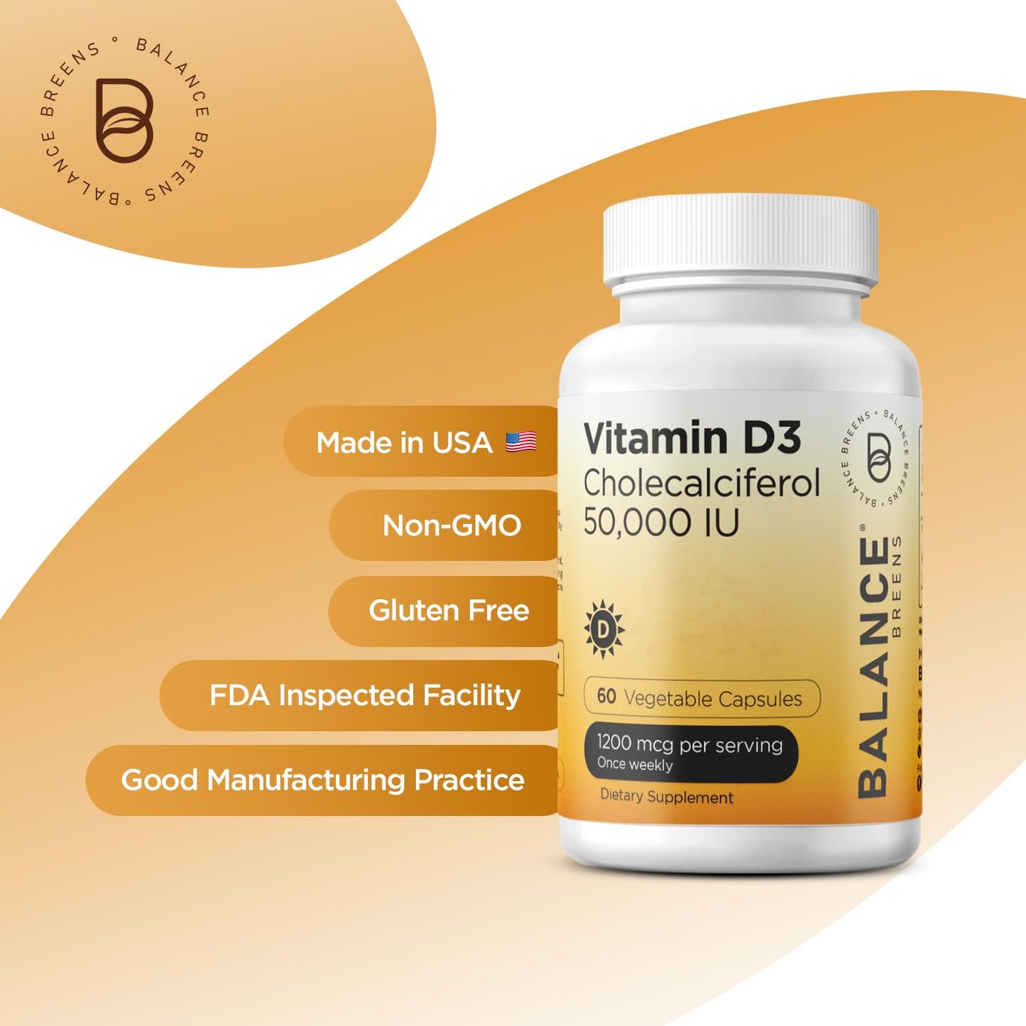 Balancebreens Vitamin D3 50,000 IU Veggie Capsules, 720 Capsules
