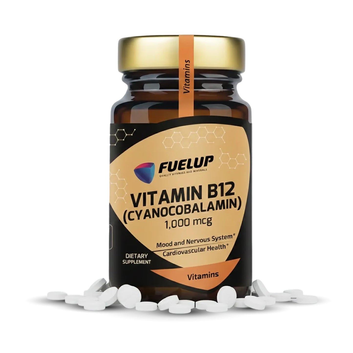 Fuelup Vitamin B12 Cyanocobalamin 1000 mcg Tablet, 100 Count