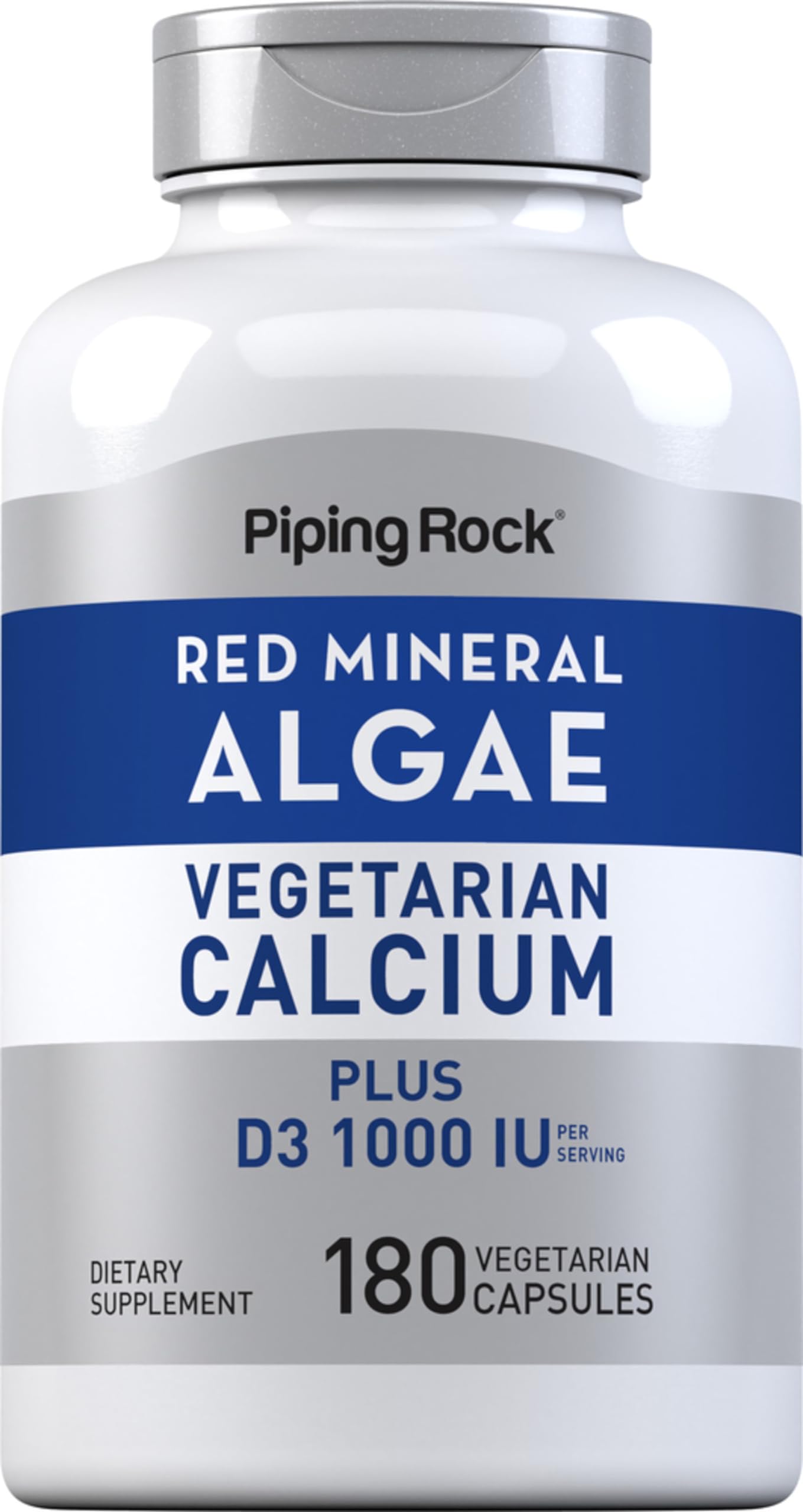 Piping Rock Red Mineral Algae Vegetarian Calcium 180 Capsules
