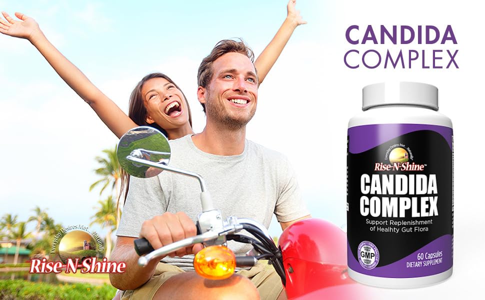 Rise-N-Shine Candida Support Supplement to Support Gut Flora Replenishment Capsule, 60 Count