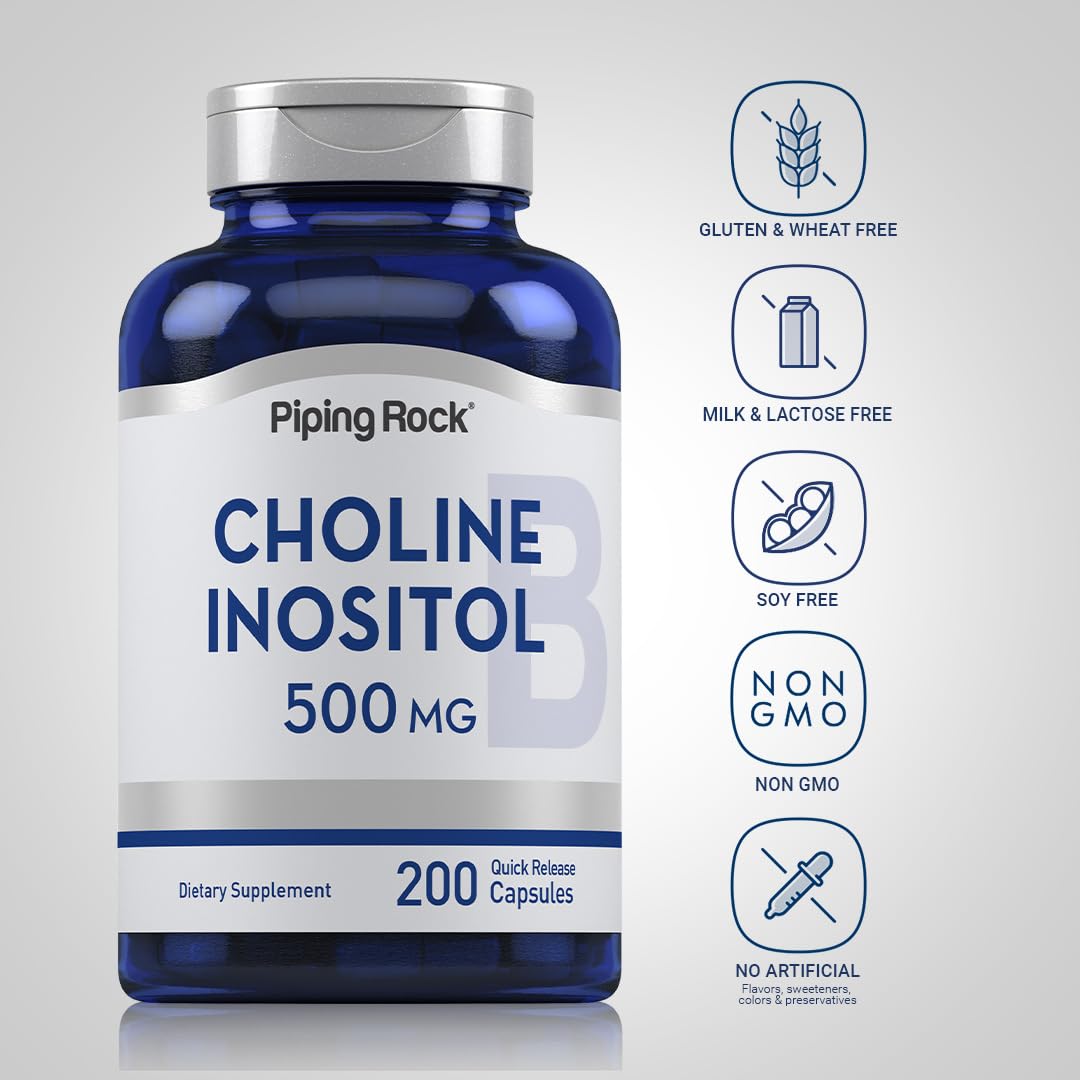 Piping Rock Choline Inositol Supplements Capsules 200 Count
