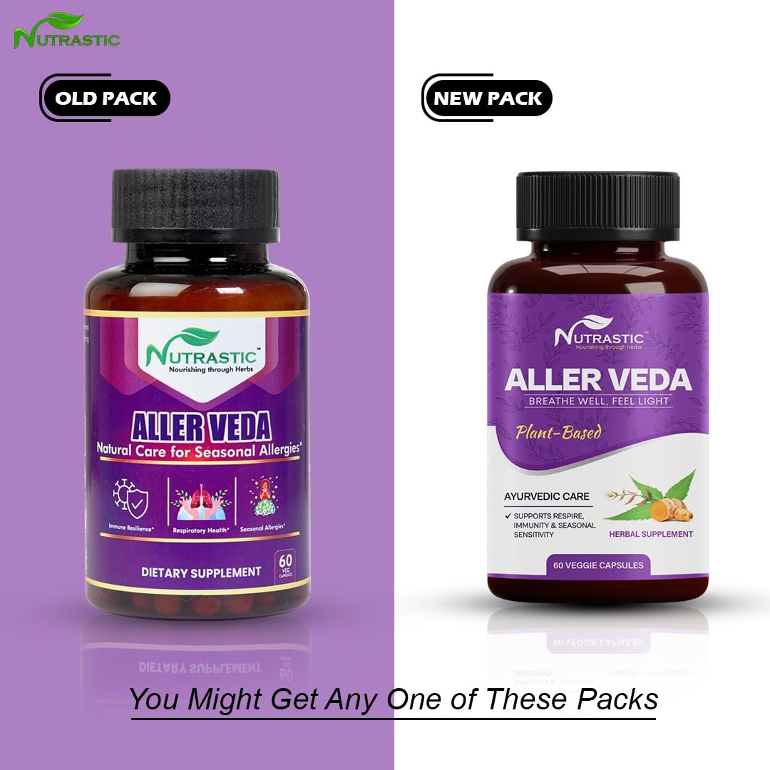 Nutrastic Aller Veda Respiratory Wellness Supplement Capsules, 60 Count