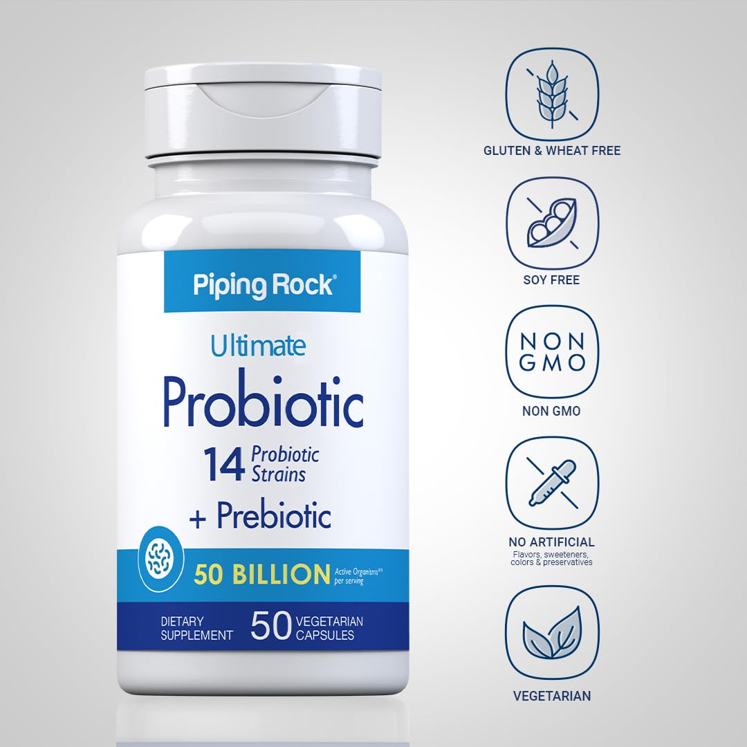 Piping Rock Probiotic for Men and Women Capsule, 50 Count