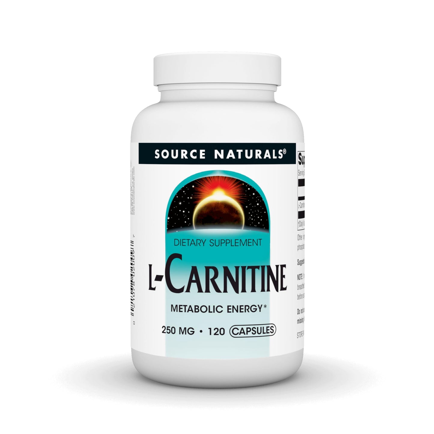 Source Naturals L-Carnitine, Metabolic Energy* 250mg Capsule, 120 Count