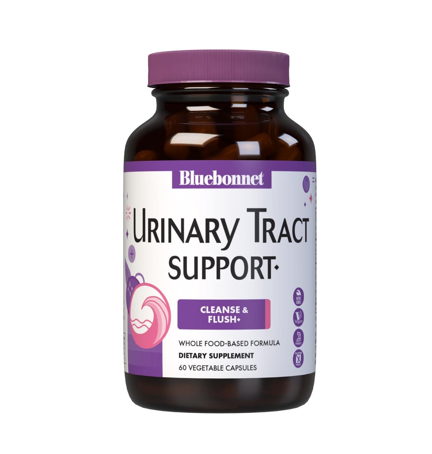 BlueBonnet Urinary Tract Support, Cleanse & Flush Vegetable Capsules, 60 Capsules