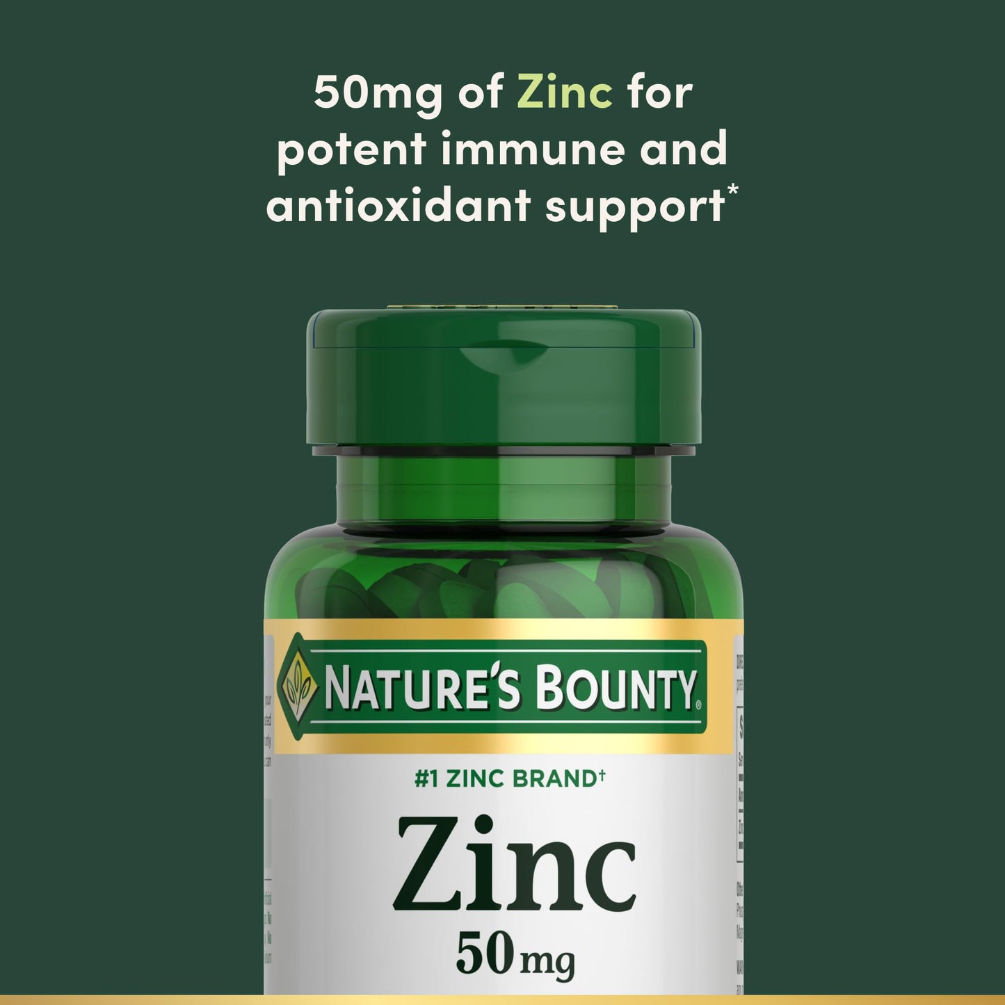 Nature's Bounty Zinc 50mg Capsule, 100 Count
