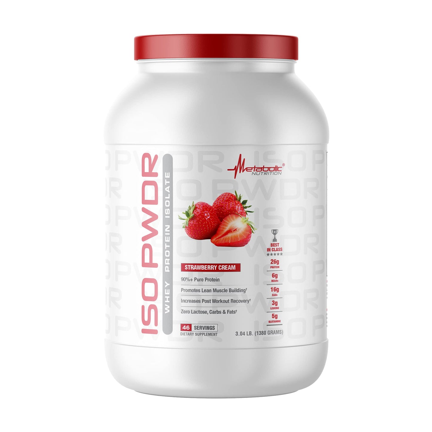 Metabolic Nutrition Whey Protein Isolate ISO PWDR Powder Strawberry Cream 3.04 lb
