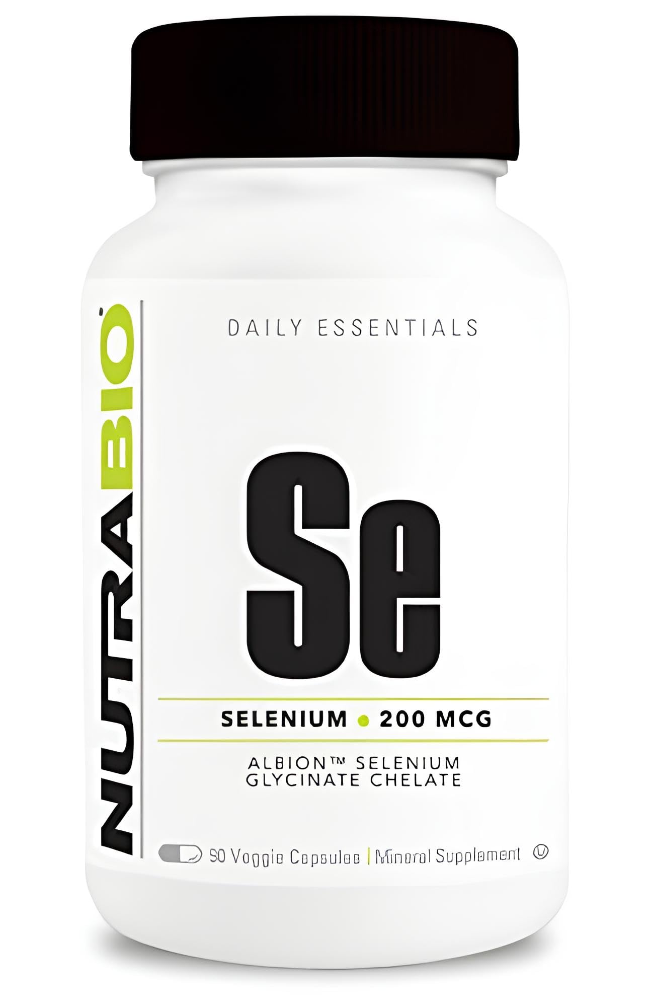 NutraBio Selenium Supplement 200mcg Capsule 90 Count