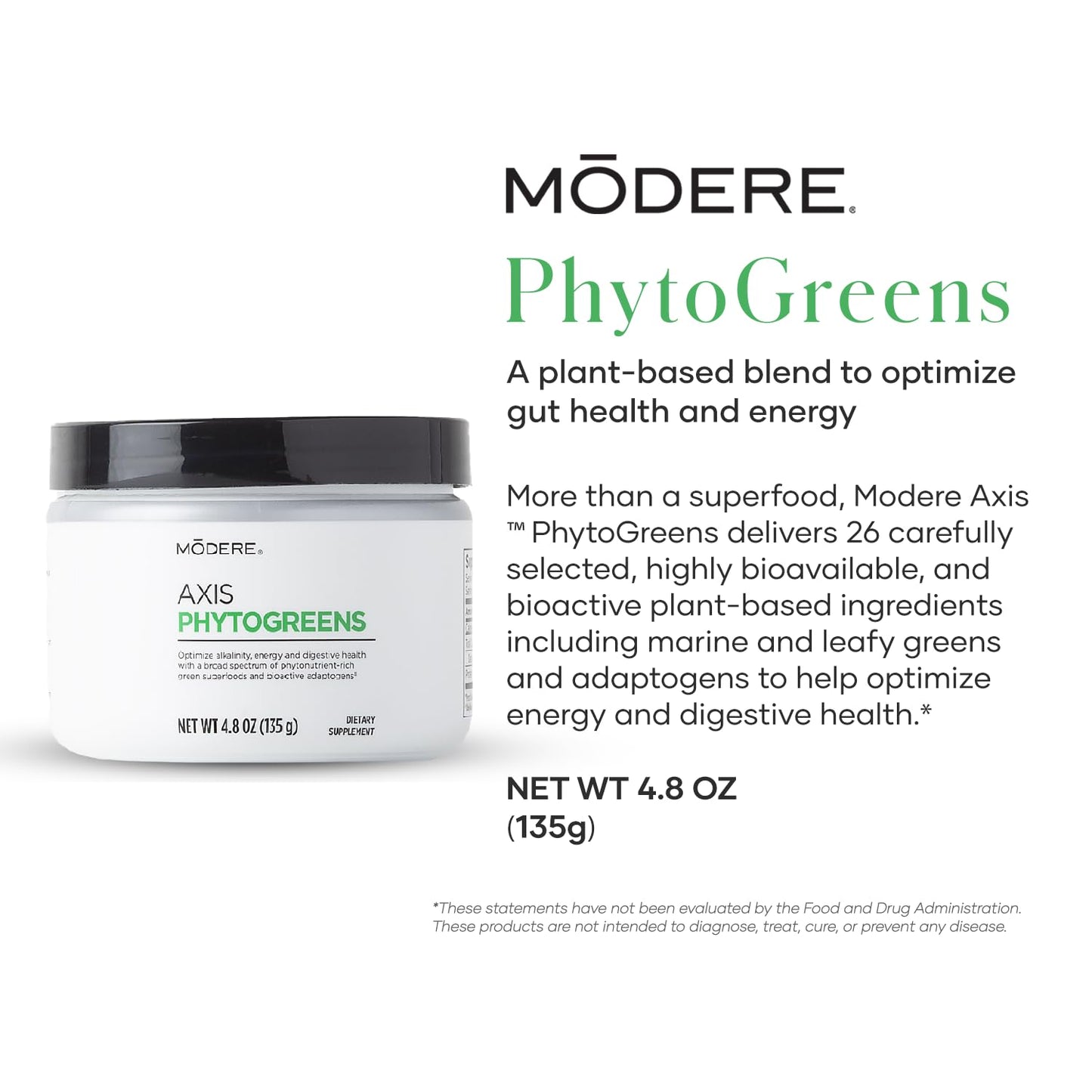Modere PHYTOGREEN Daily Greens Wellness Formula Powder 4.8 oz