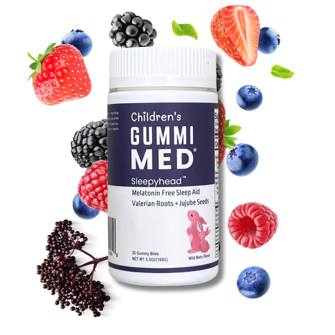 SGC GummiMED Children's Sleepyhead Sleep Gummies, Melatonin-Free, Valerian Root & Wild Jujube, 20 Gummies