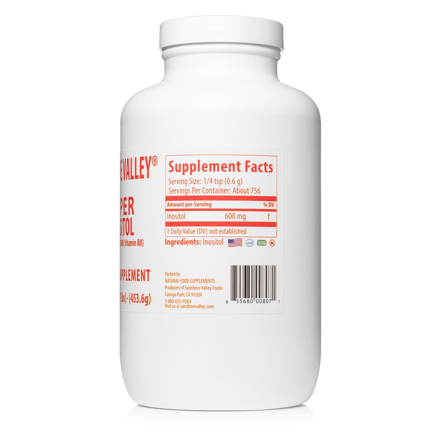 Sunshine Valley Super Inositol Powder 16 oz