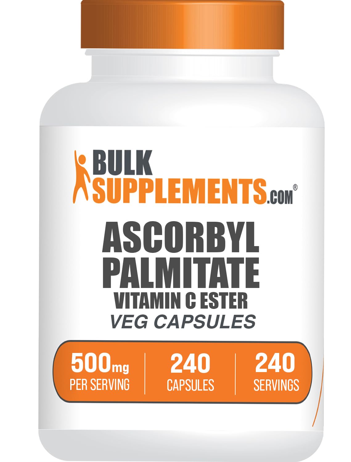 BulkSupplements Ascorbyl Palmitate Capsules - Vitamin C Ester, Vitamin C Supplement, 240 Count