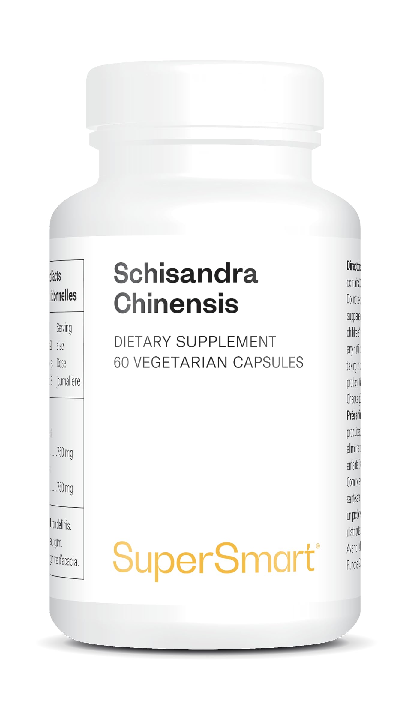 Supersmart Schisandra Chinensis 750mg per Day High Strength 10:1 Extract Schisandra Berry Supplement 60 Capsules