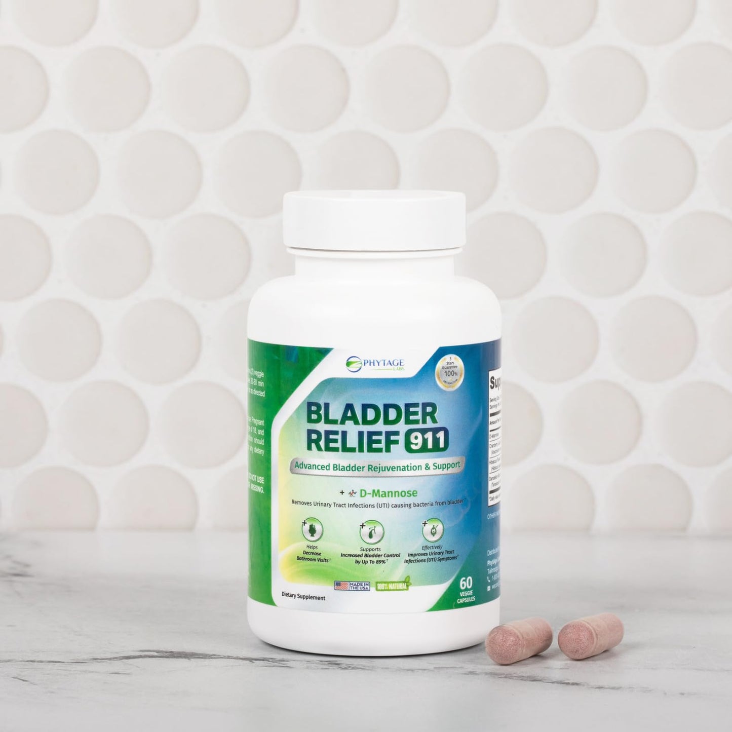 Phytage Labs Bladder Relief 911 Capsules, 60 Count