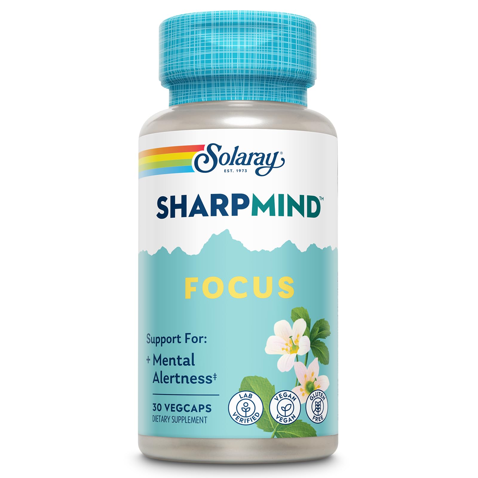 Solaray SharpMind Focus Capsule with Cognizin Citicoline, Memory Support, Vegan, 30 Count