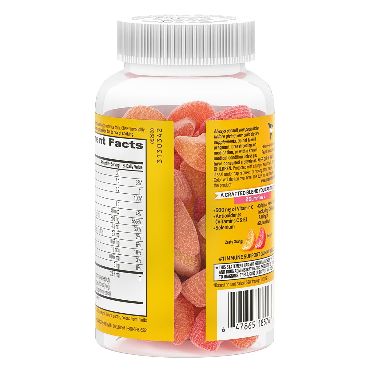Airborne 500mg Vitamin C + Zinc Immune Support Gummies, 42 Gummies