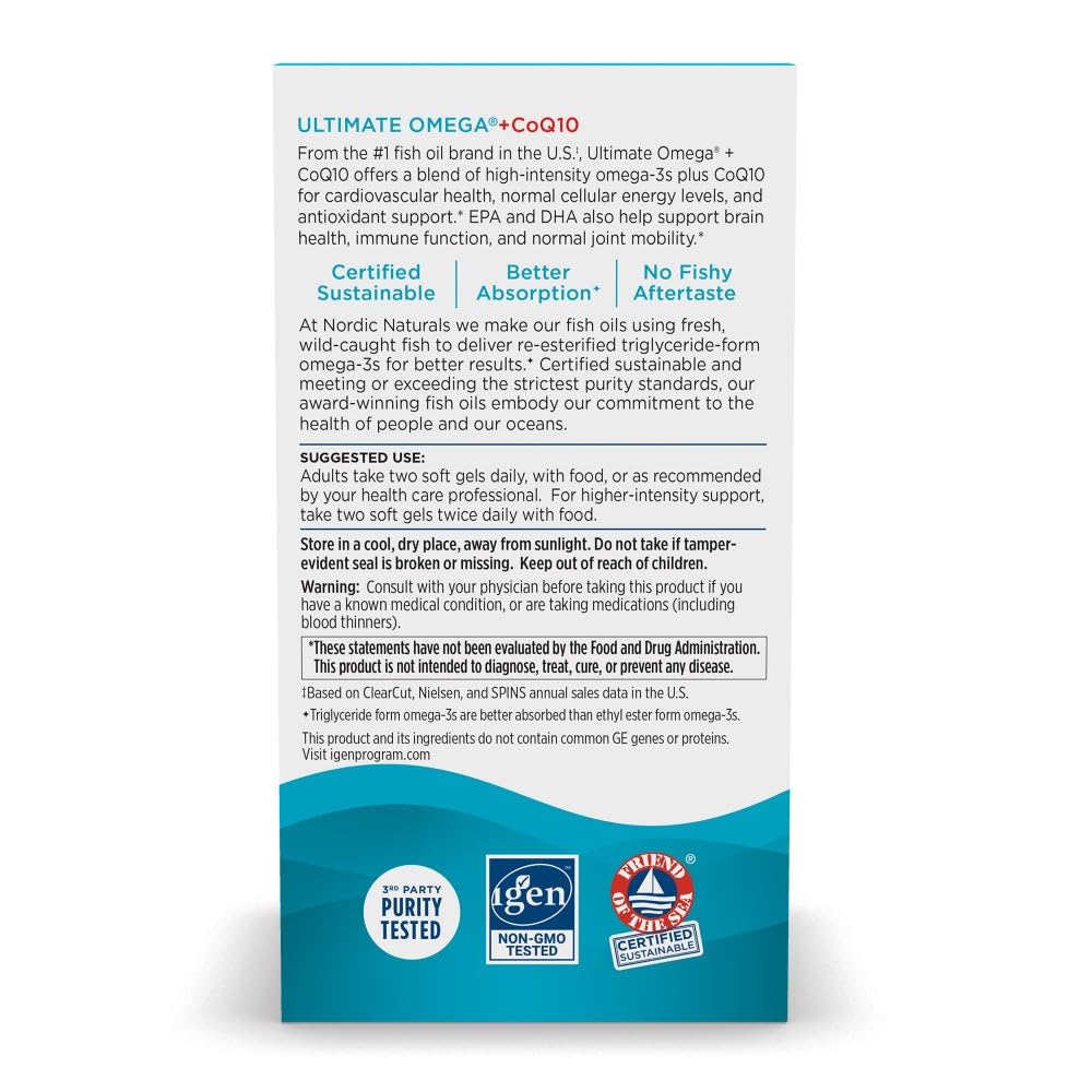 Nordic Naturals Ultimate Omega + CoQ10 Capsule 60 Count