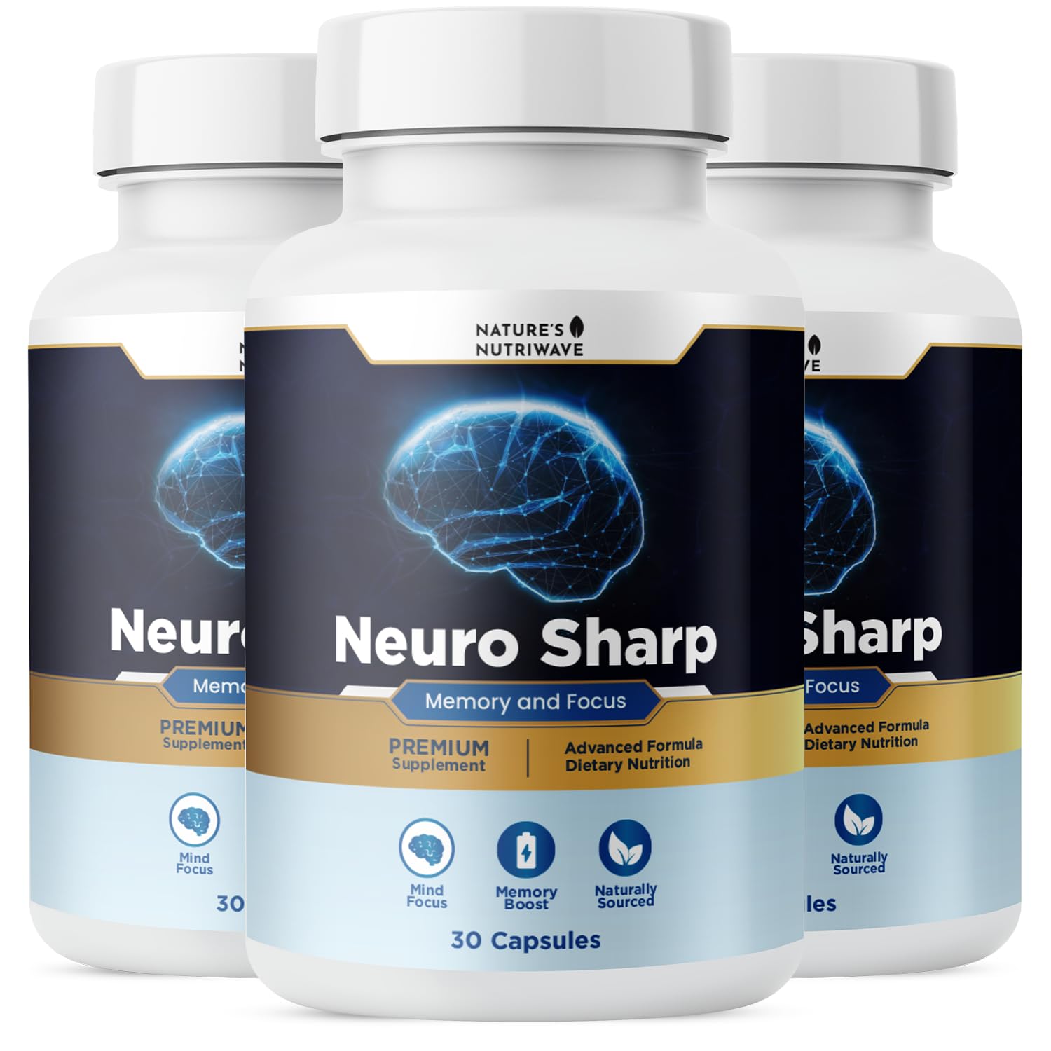 Nature’s NutriWave Neuro Sharp – Bacopa, Ginkgo Biloba & Huperzine-A Capsule 90