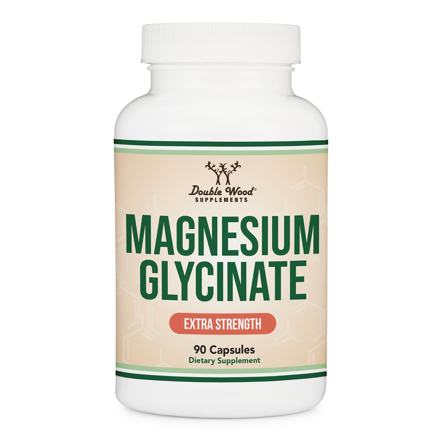 Double Wood Supplements Magnesium Glycinate Extra Strength - 120mg Elemental Magnesium per Capsule, 90 Capsules