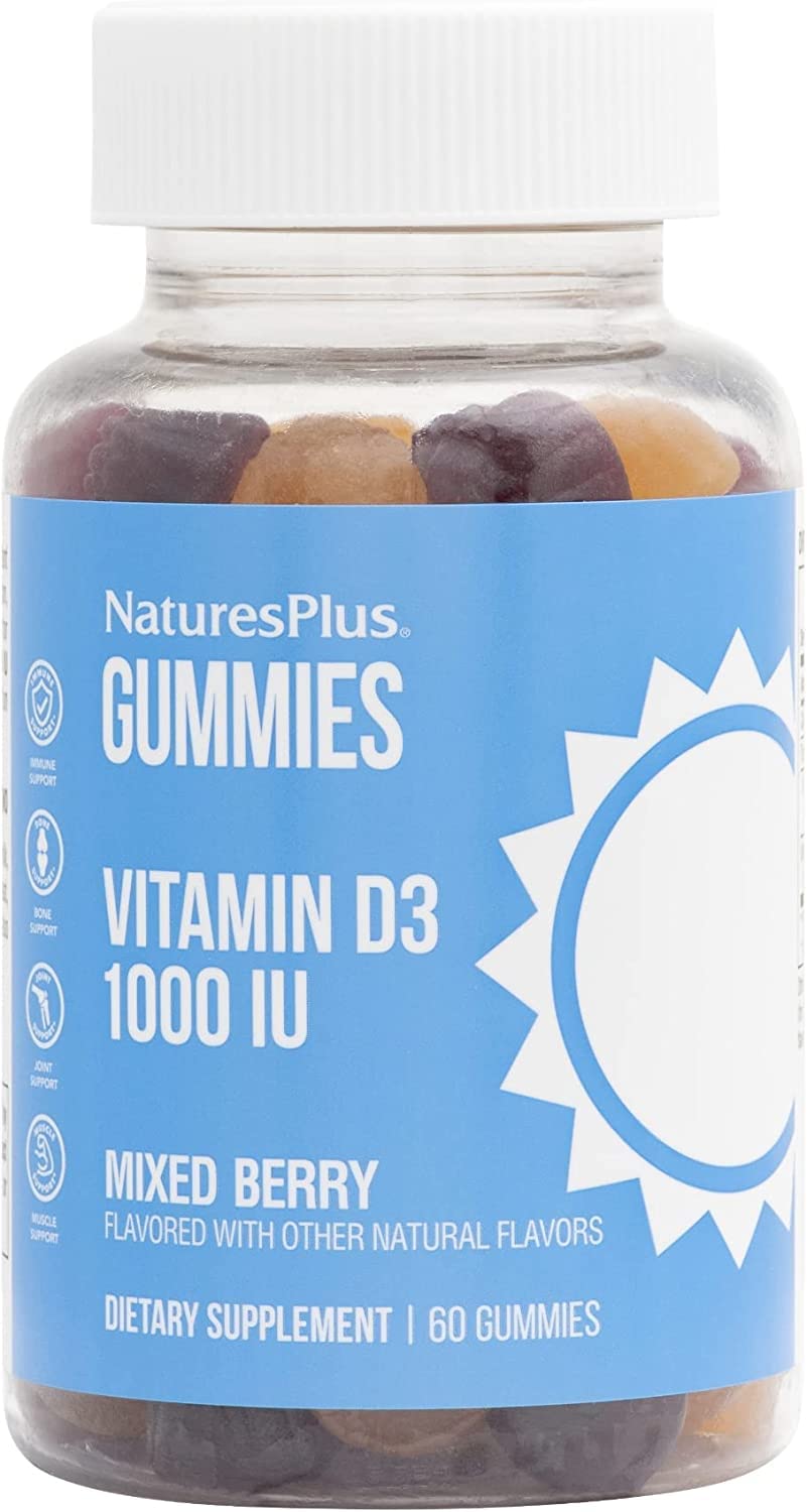 NaturesPlus Vitamin D3 1000 IU Gummies, 60 Count