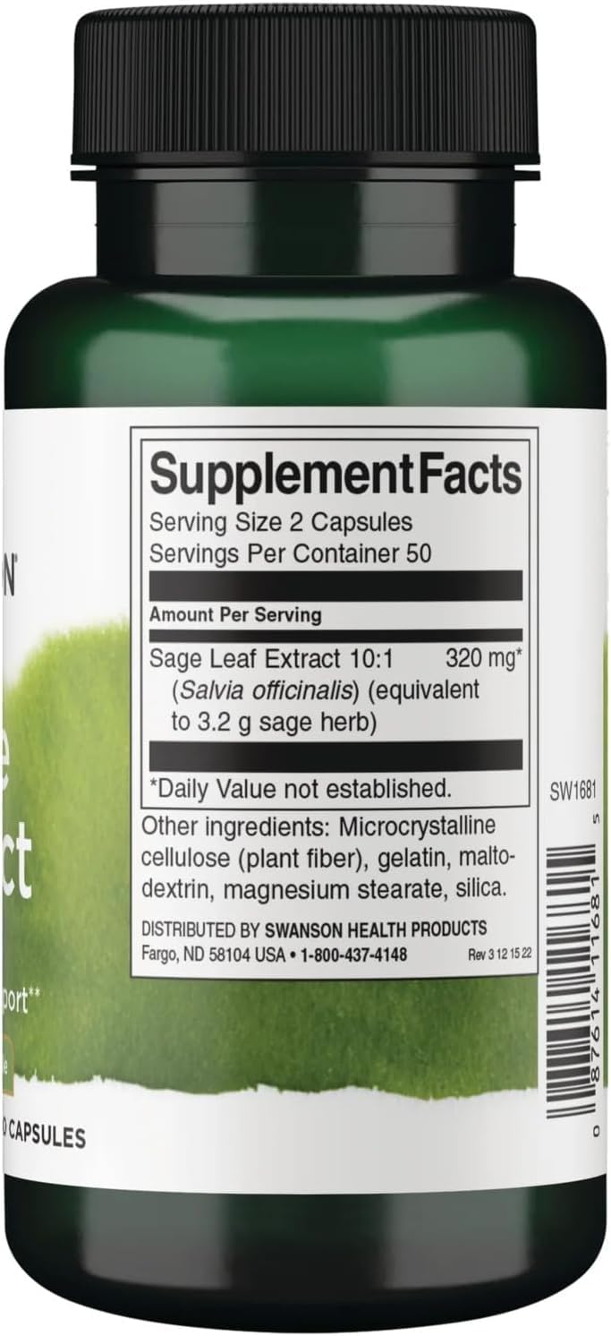 Swanson Sage Extract Capsules 200