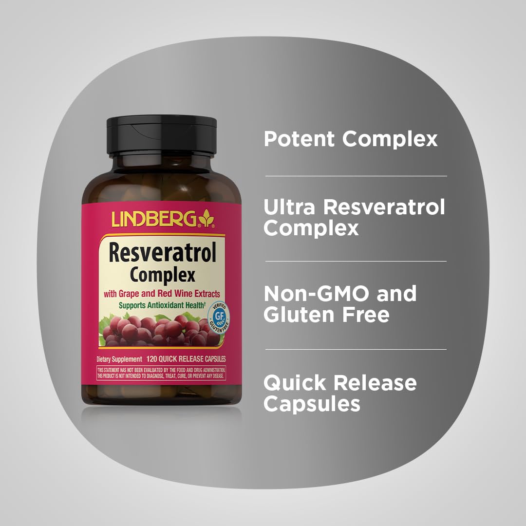 LINDBERG Resveratrol Supplement Capsule 120 Count