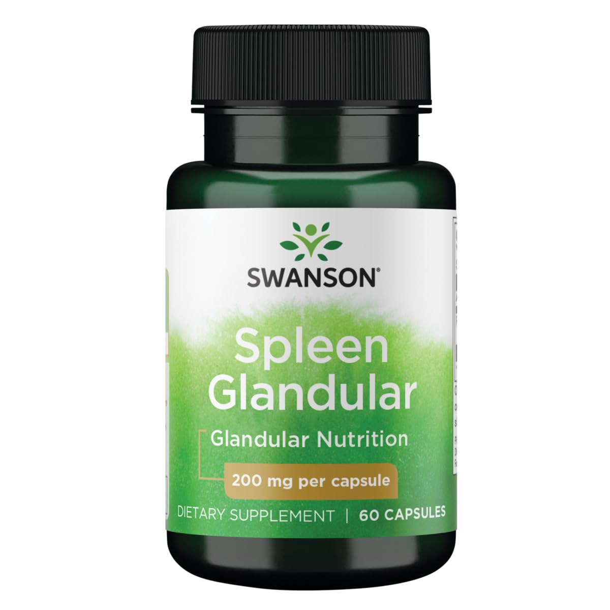 Swanson Raw Spleen Glandular 200 Milligrams Capsules, 60 Count