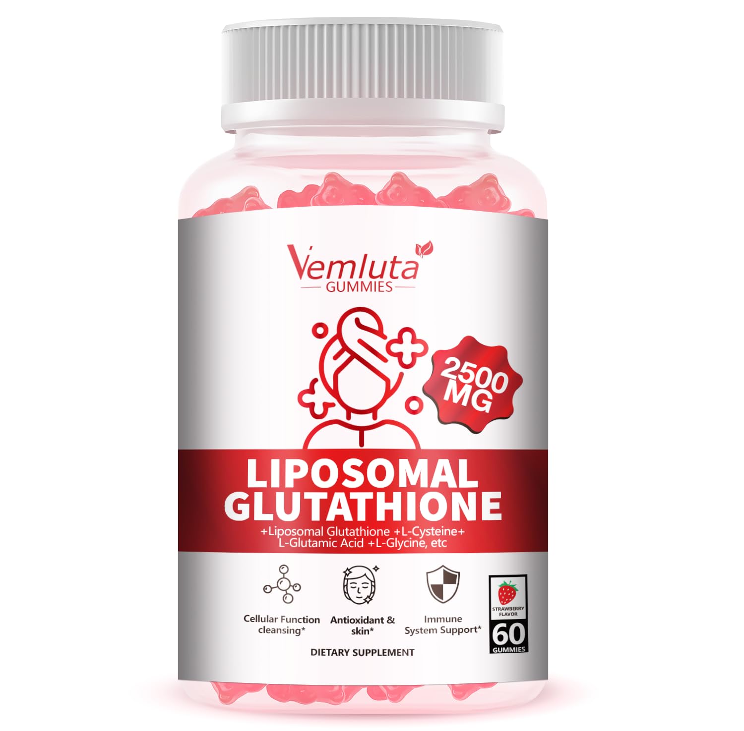 Vemluta Liposomal Glutathione Gummies, 60 Count