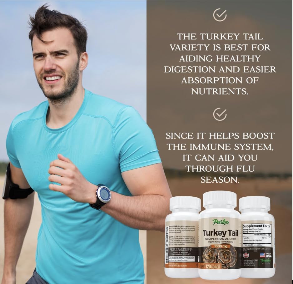 Parker Naturals Turkey Tail Mushroom, 120 Capsules