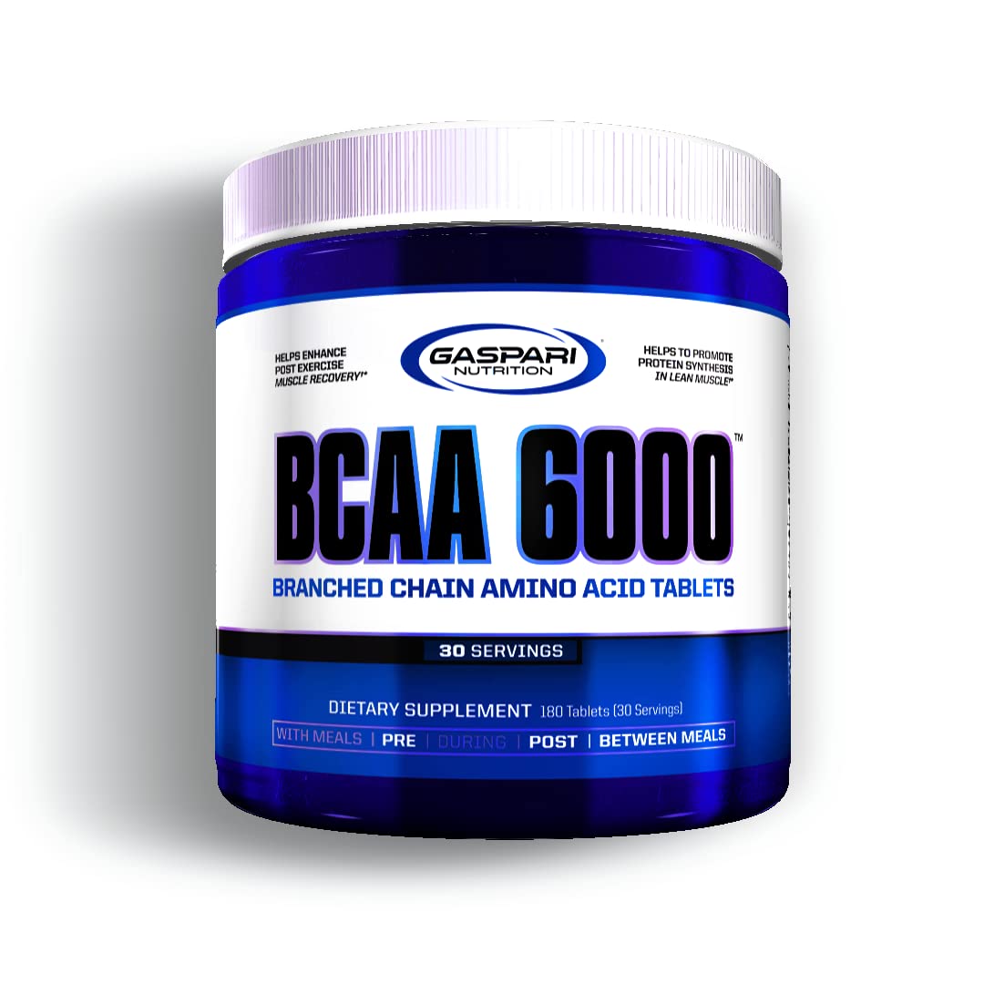 Gaspari Nutrition BCAA 6000 Branch Chain Amino Acids Capsules, 30 Count