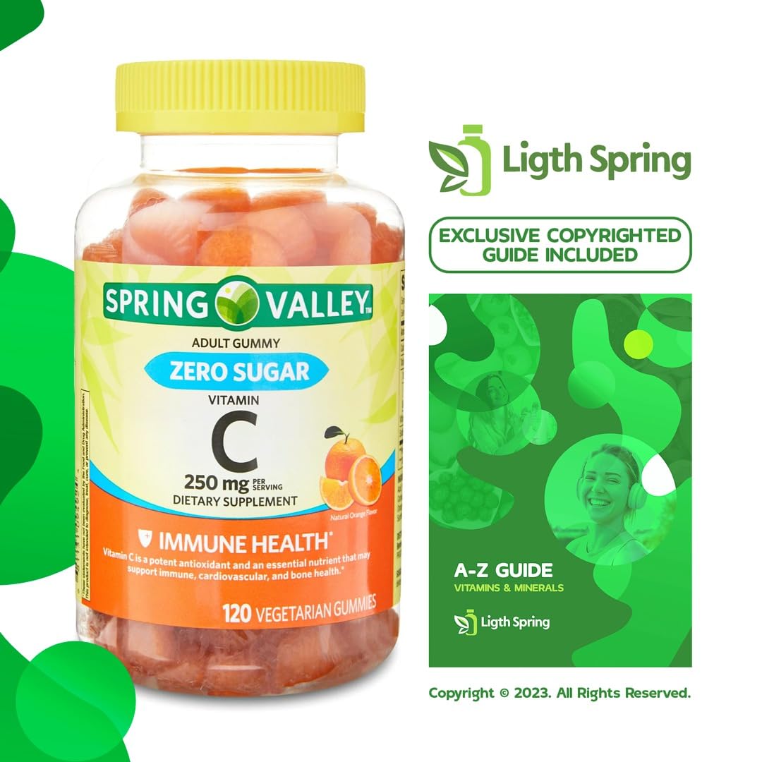 LightSpring Zero Sugar Vitamin C Gummies 250 mg 120 Count