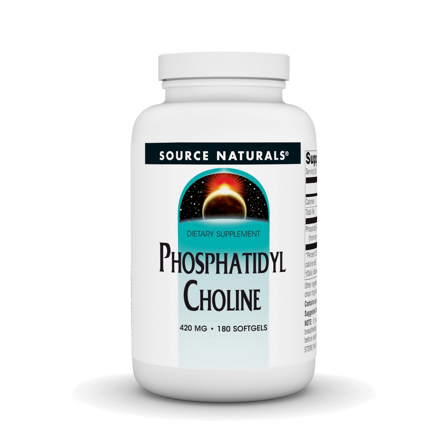 Source Naturals Phosphatidyl Choline in Lecithin 420 mg Dietary Supplement 180 Softgels