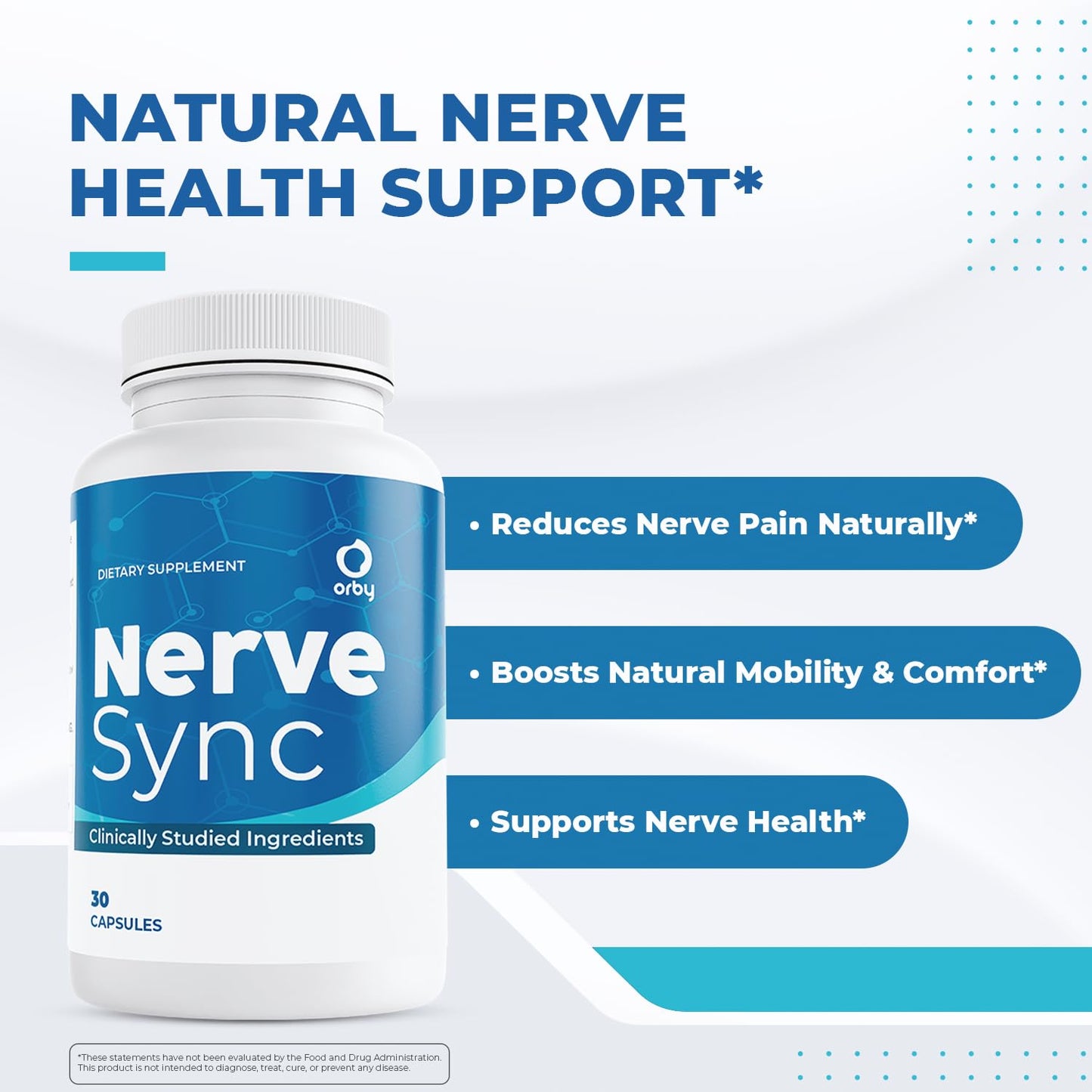 Orby NerveSync – Natural Daily Wellness Supplement with Plant-Based Ingredients – Non-GMO, GMP Certified, Made in USA, 180 Capsules