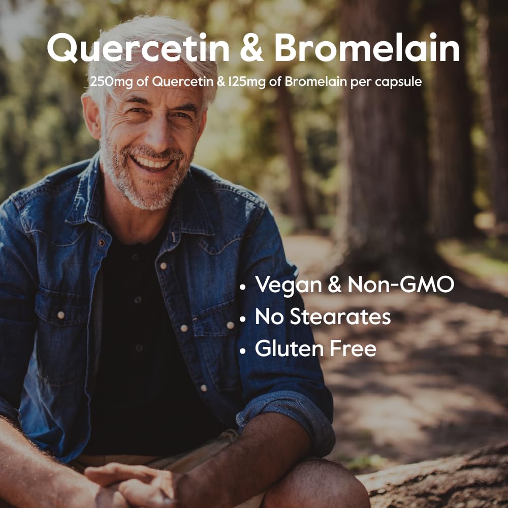 BESTVITE Quercetin with Bromelain 500mg/250mg Capsule, 120 Count